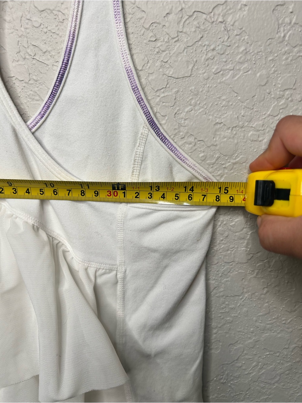 Lululemon White Racerback Ruffle Back Tank Top - Picture 5 of 9